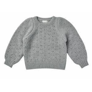 Rylee + Cru Pointelle Balloon Sleeve Sweater Dusty Blue Girls Sz 10-12 NWT